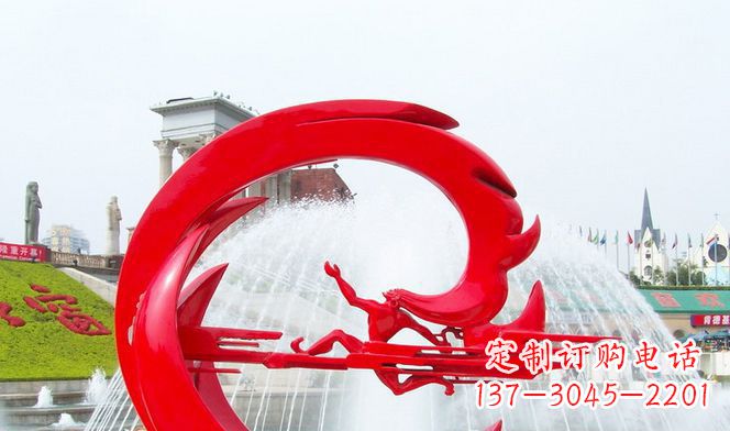 宁波夸父的传奇不锈钢雕塑