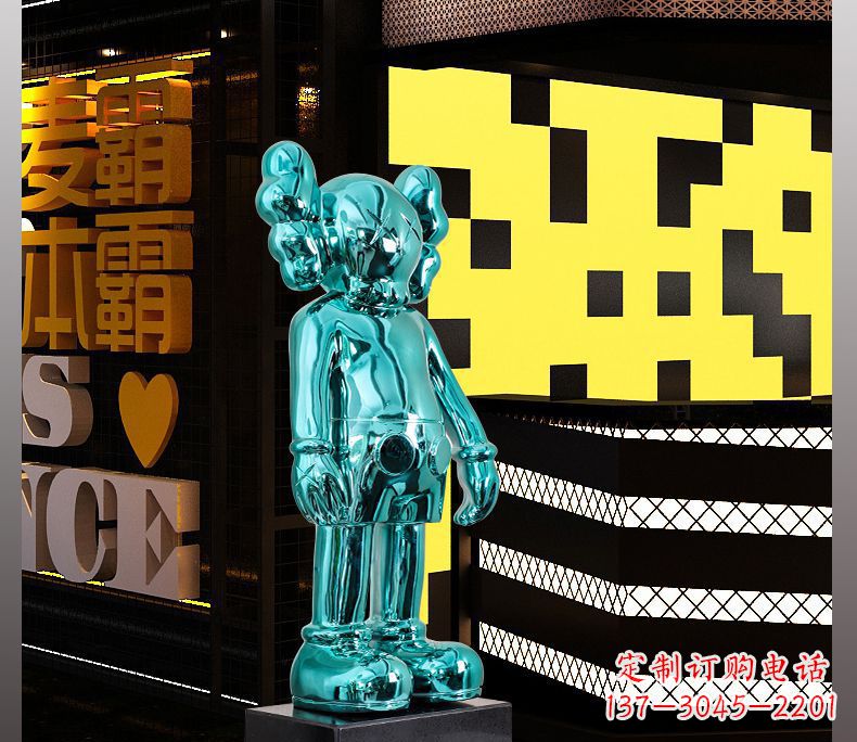 宁波不锈钢蓝色机器人雕塑引领未来的艺术品