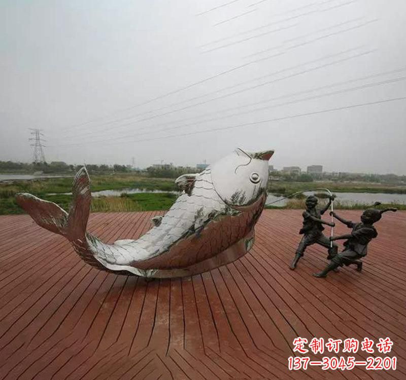 宁波不锈钢鲤鱼雕塑传承中国文化