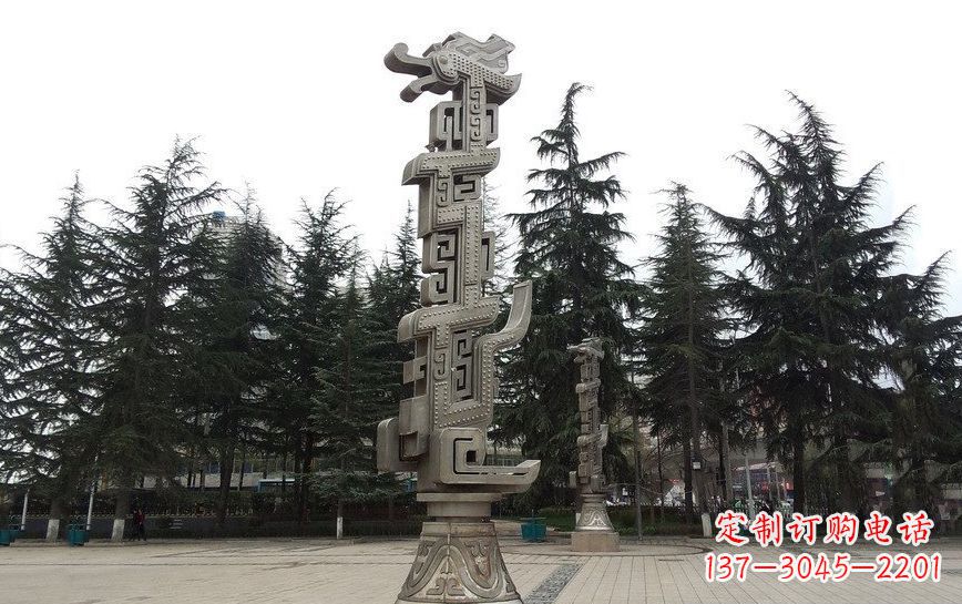宁波不锈钢龙柱雕塑引领公共景观