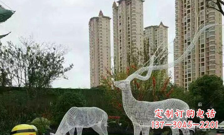 宁波不锈钢镂空鹿雕塑精美纯粹的艺术之作