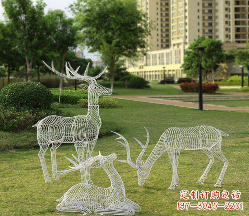 宁波不锈钢镂空梅花鹿雕塑1