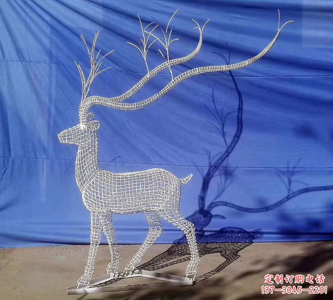 宁波不锈钢麋鹿雕塑精美的景观装饰品