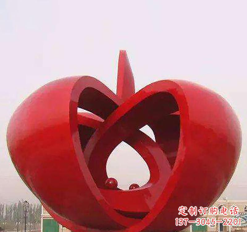 宁波不锈钢镂空苹果雕塑精致美观的艺术品