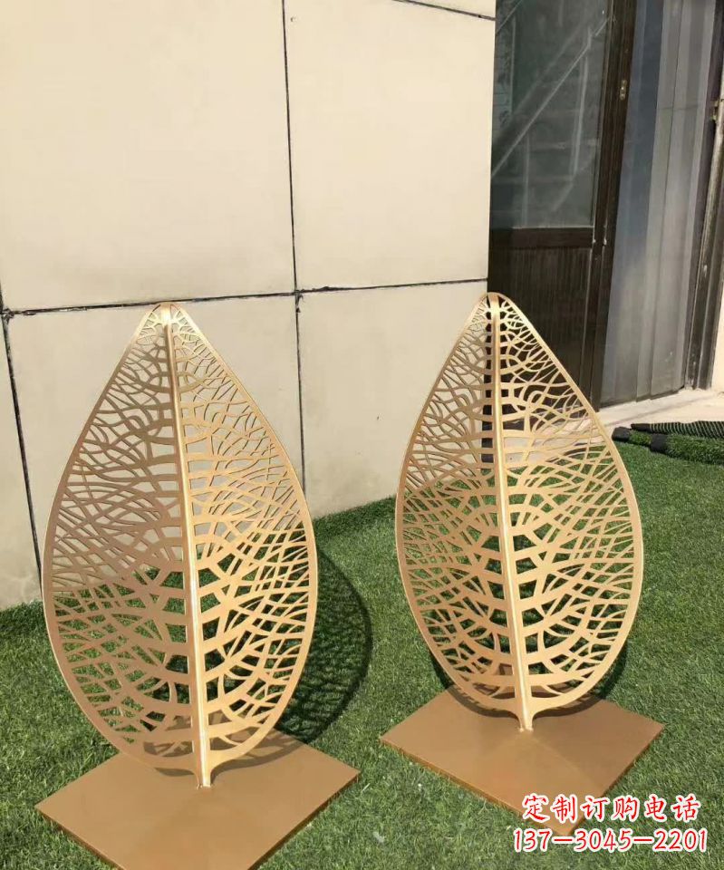 宁波不锈钢树叶雕塑,精致典雅