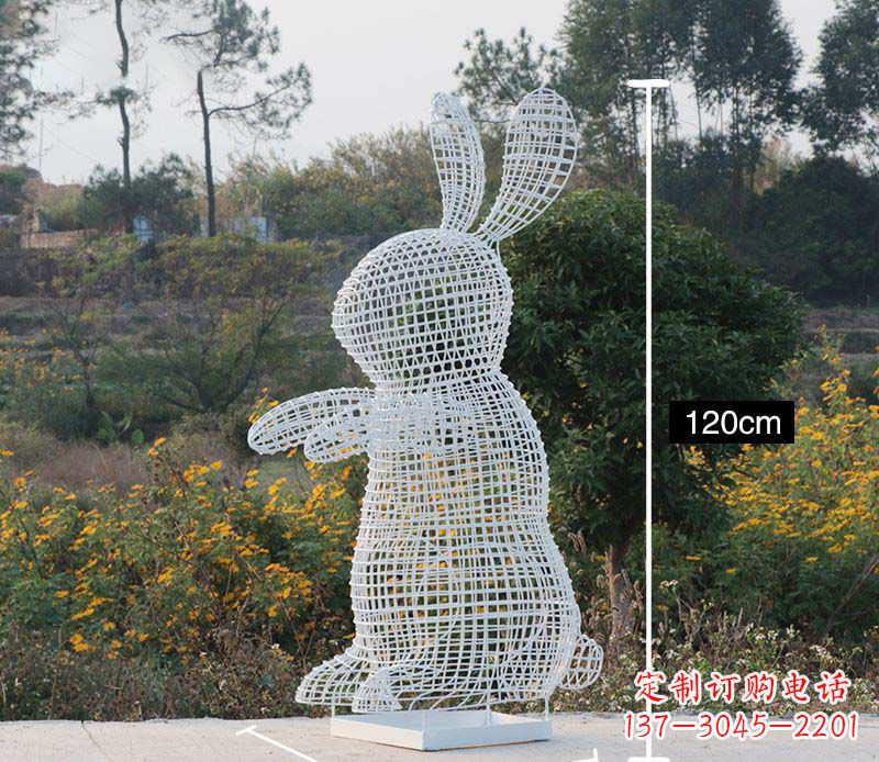 宁波精致的不锈钢镂空兔子雕塑