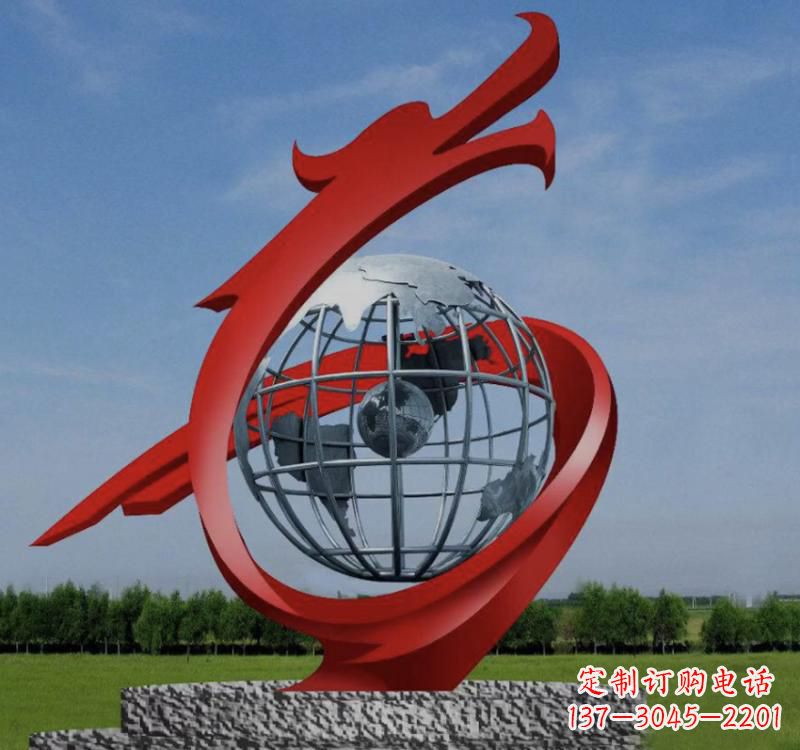 宁波不锈钢镂空艺术地球仪雕塑