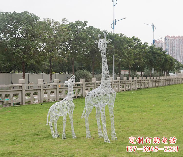 宁波精美的不锈钢长颈鹿雕塑