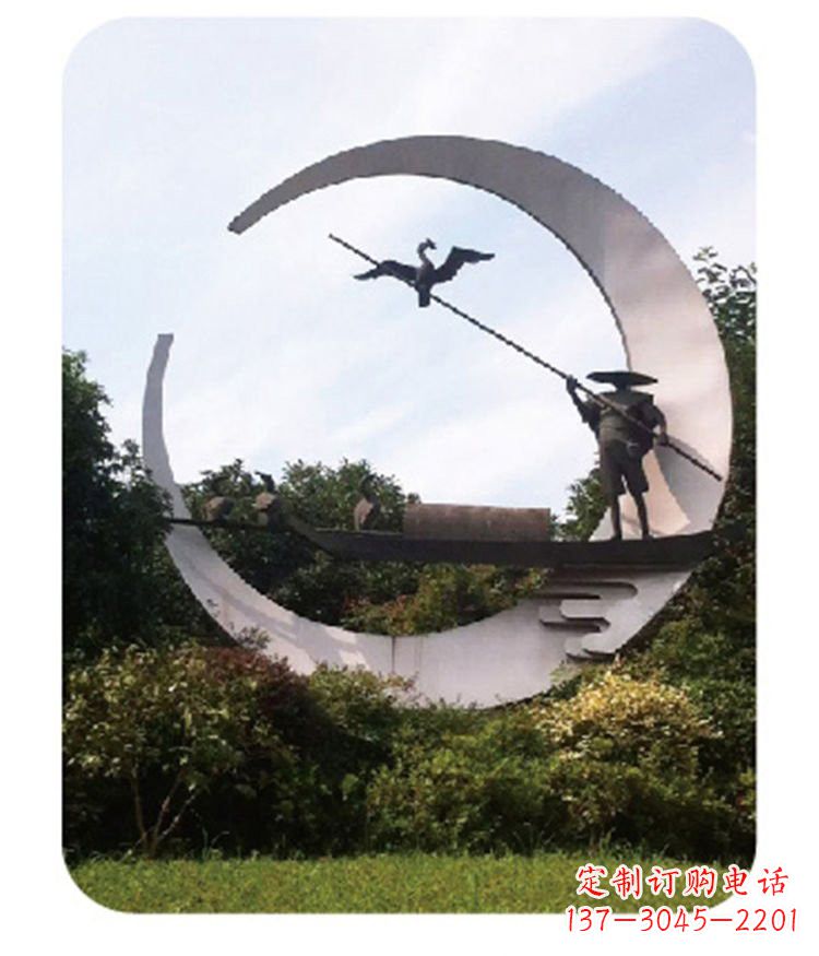 宁波不锈钢鸬鹚雕塑