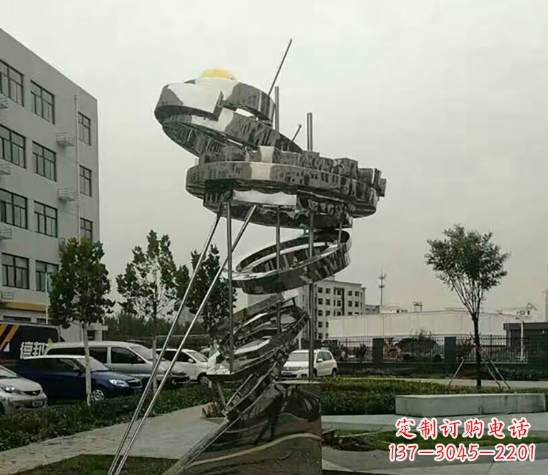 宁波不锈钢螺旋戒指雕塑令人惊叹的美学之作