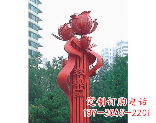 宁波不锈钢玫瑰雕塑精美艺术之美