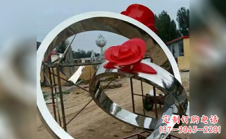 宁波不锈钢玫瑰花戒指雕塑