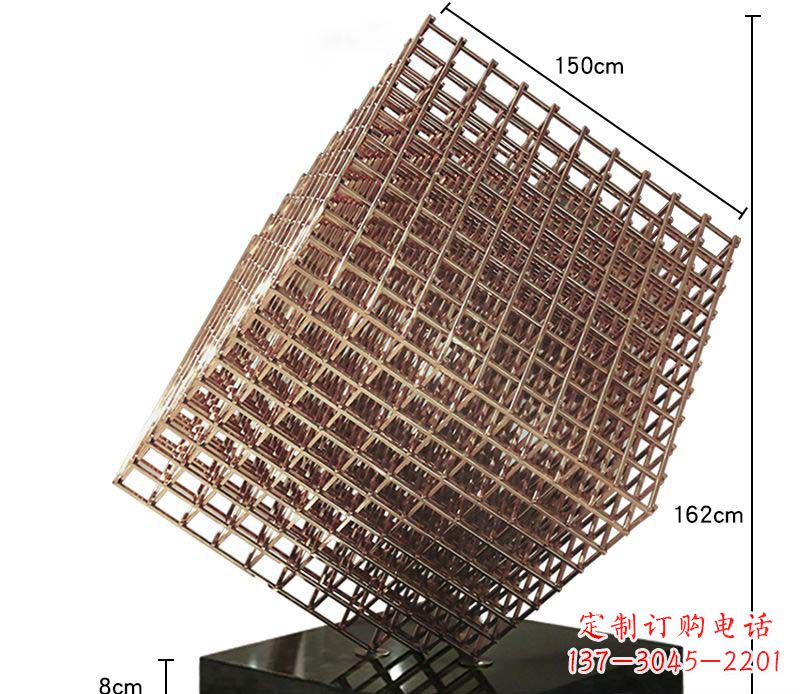 宁波玫瑰金色几何雕塑