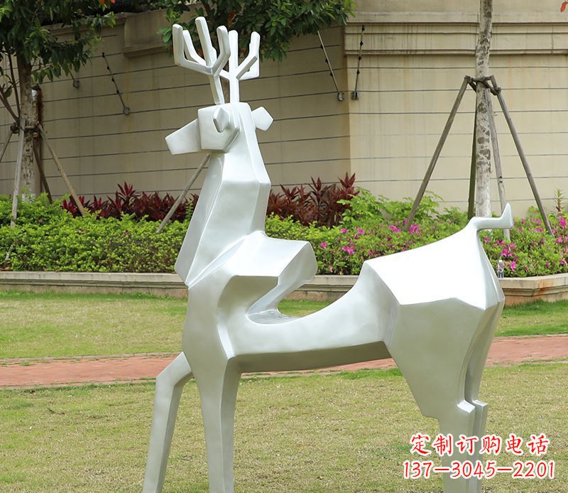 宁波不锈钢美陈动物雕塑——鹿