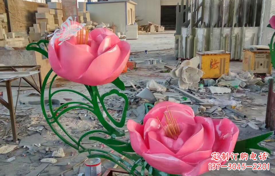 宁波精美牡丹雕塑点缀景观