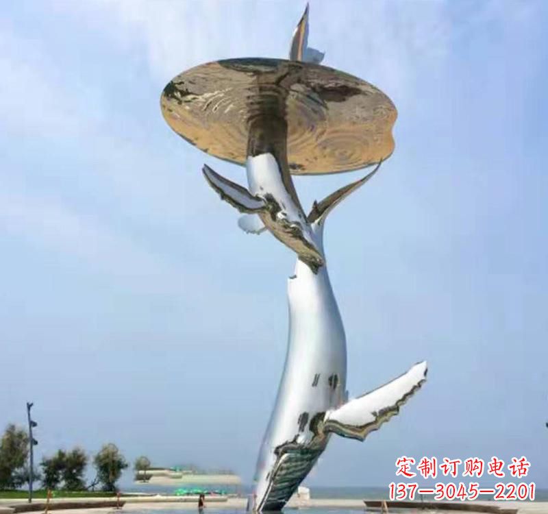 宁波不锈钢海豚雕塑精美的艺术品