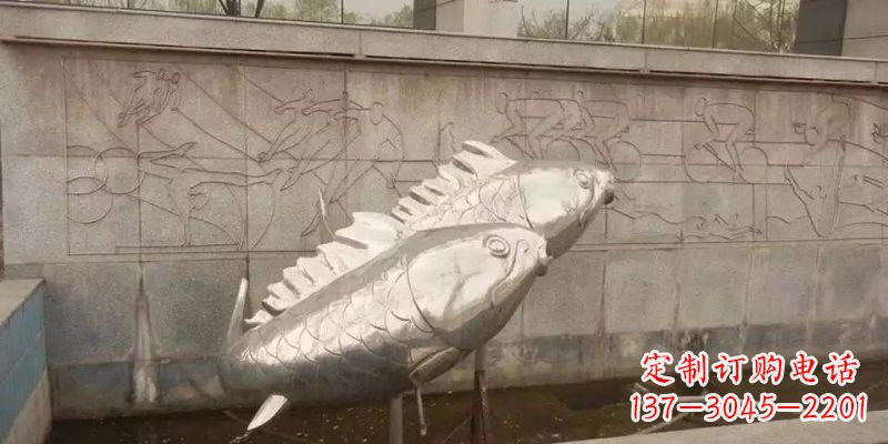 宁波不锈钢鲤鱼雕塑精美的艺术品