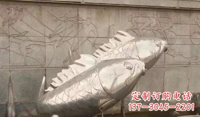 宁波不锈钢喷泉鱼雕塑美丽装点城市