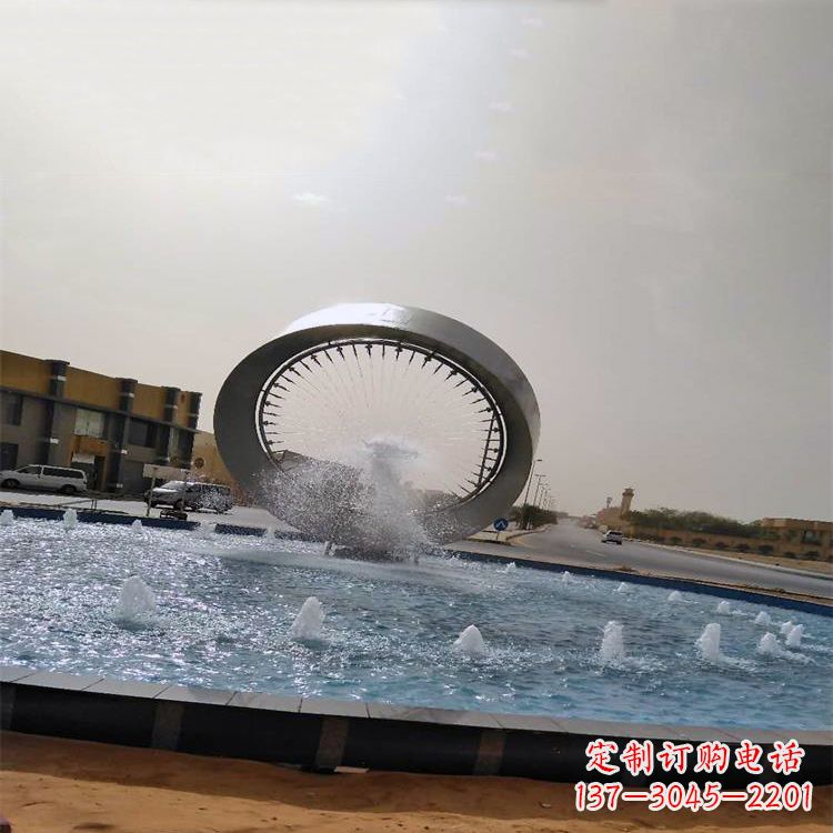 宁波精美不锈钢喷泉雕塑,增添环形绿景魅力