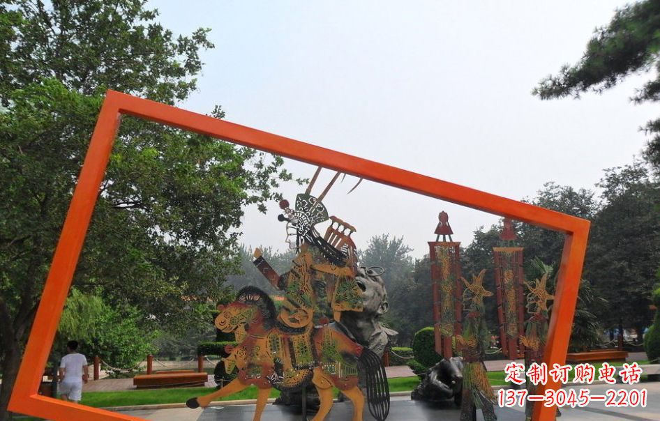 宁波传承皮影戏——不锈钢皮影戏雕塑