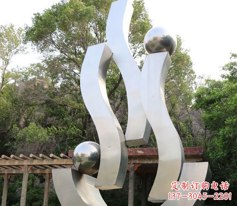 宁波景观雕塑现代不锈钢飘带