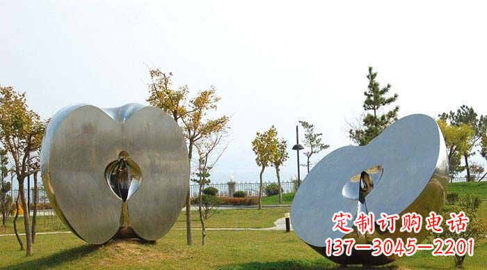 宁波不锈钢苹果雕塑1