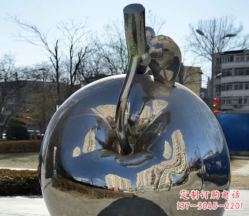 宁波不锈钢苹果镜面雕塑精美绝伦
