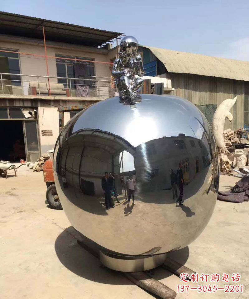 宁波不锈钢苹果造型雕塑