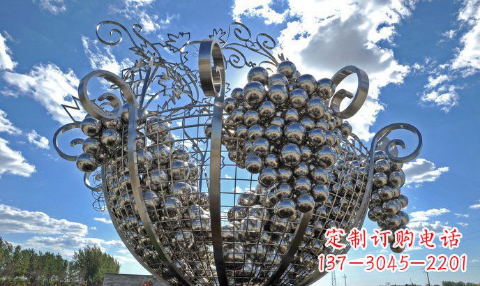 宁波不锈钢葡萄雕塑精致美观、经久耐用