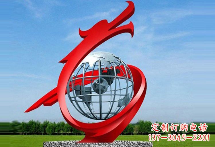宁波不锈钢地球雕塑精美雕塑饰以美丽世界