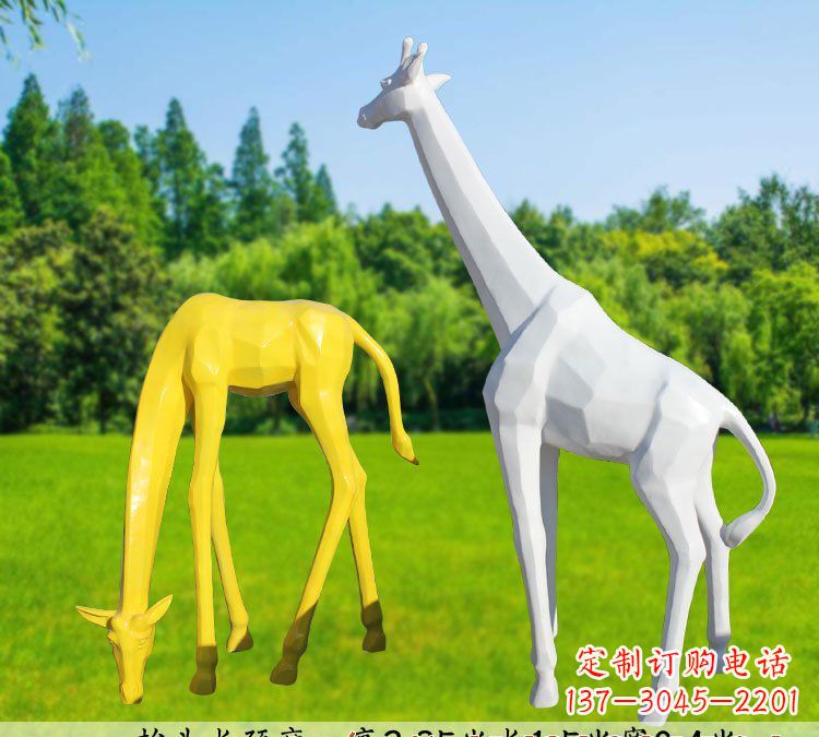 宁波不锈钢长颈鹿雕塑完美结合美丽与耐久