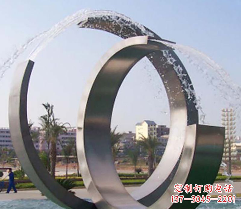 宁波不锈钢情侣戒指雕塑