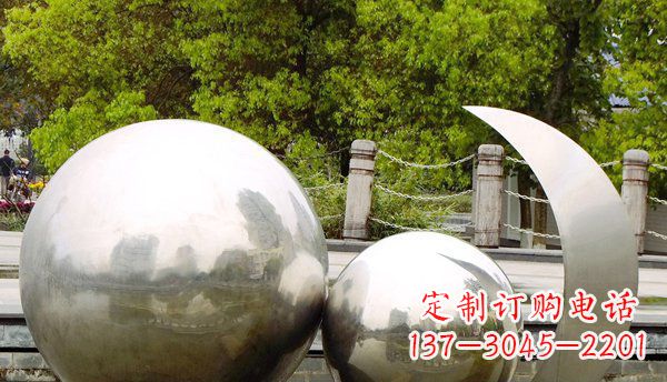 宁波不锈钢球形地球月亮雕塑