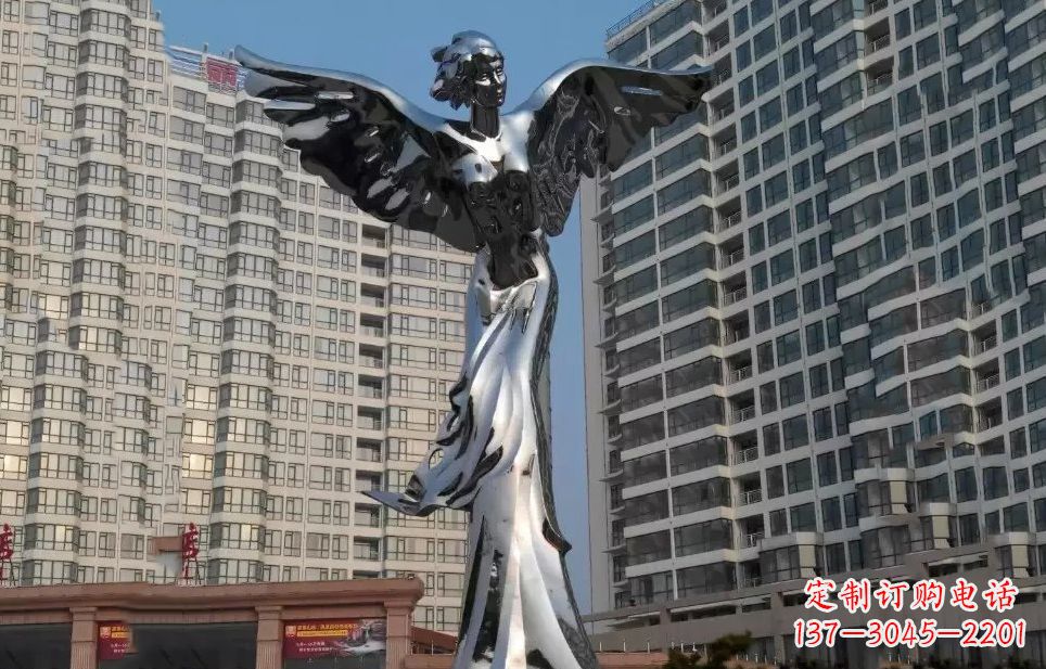 宁波不锈钢天使雕塑传递着美丽与希望