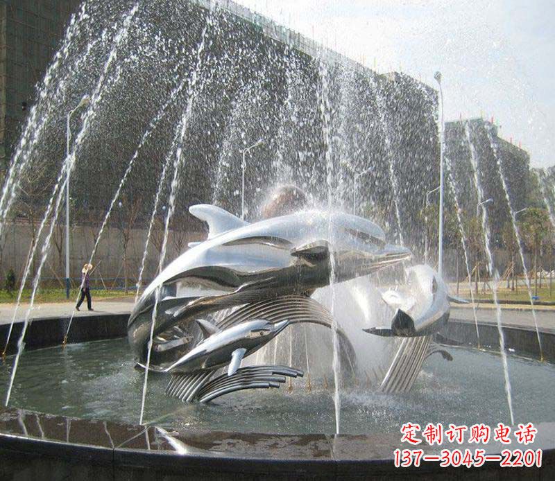 宁波不锈钢商场大型景观鱼喷泉展现雕塑之美