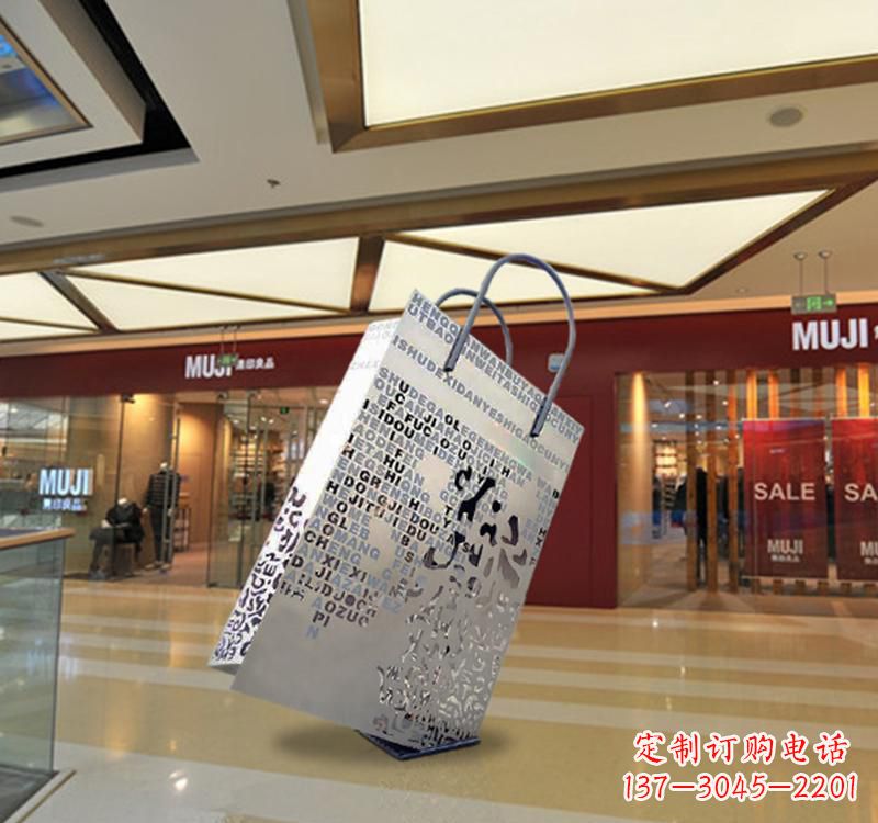 宁波不锈钢购物袋雕塑给消费者带来更好的购物体验