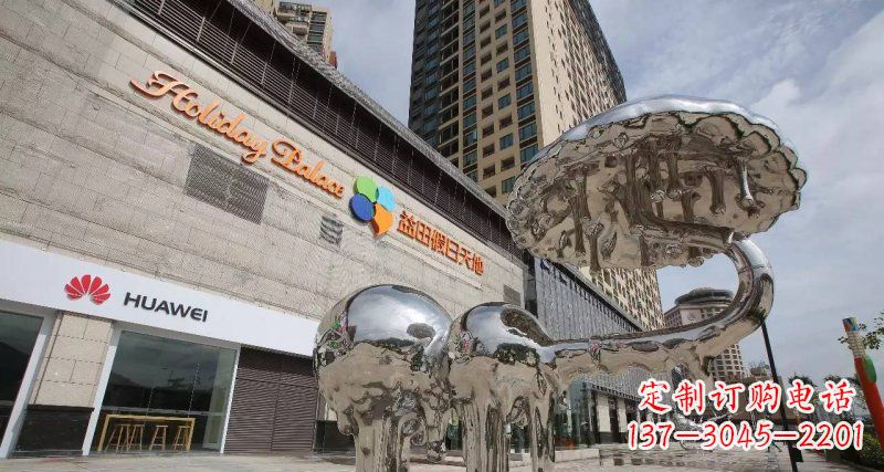 宁波不锈钢门前的大象雕塑