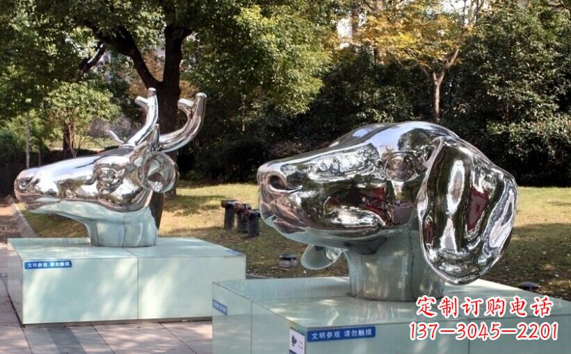 宁波十二生肖头像景观雕塑