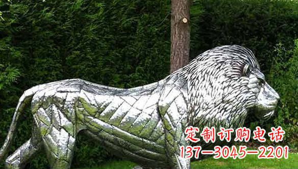 宁波不锈钢狮子动物雕塑