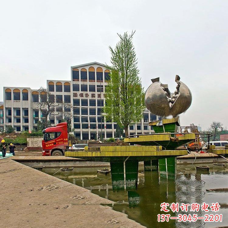 宁波不锈钢石榴景观雕塑美丽的艺术之旅