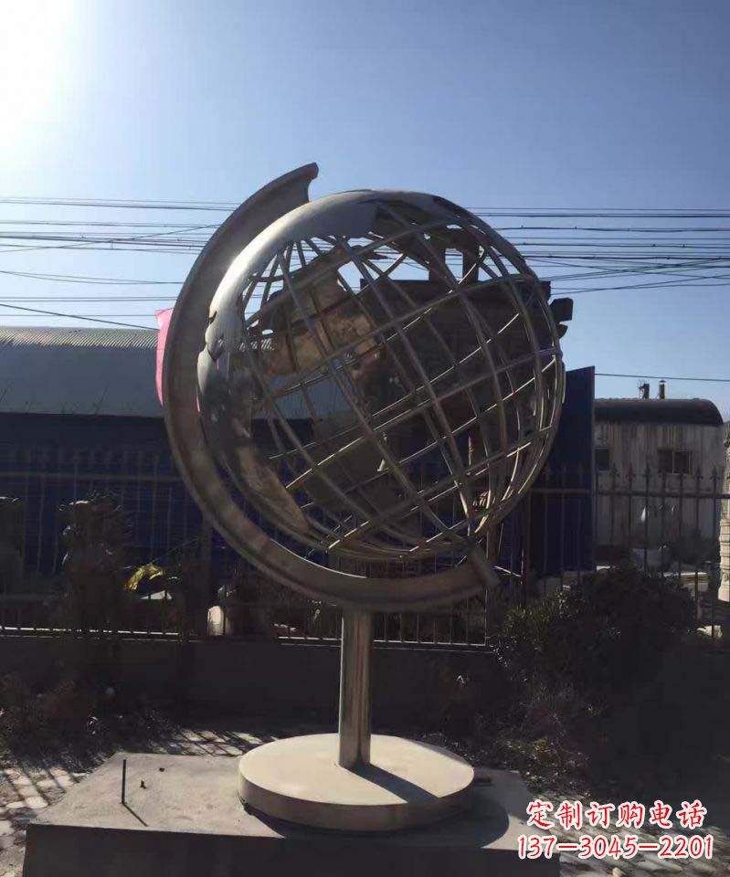 宁波不锈钢地球仪雕塑精美装饰室内空间