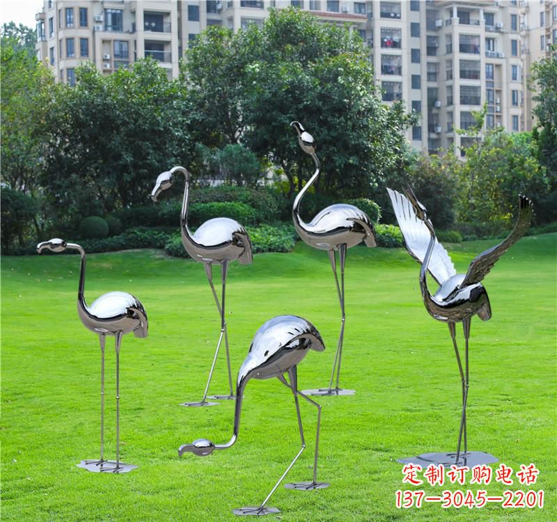 宁波不锈钢售楼部仙鹤雕塑