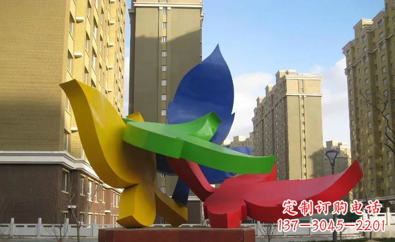 宁波不锈钢树叶景观雕塑美丽而精致