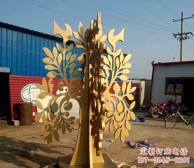 宁波不锈钢树叶园林景观雕塑——美妙绝伦的艺术之作