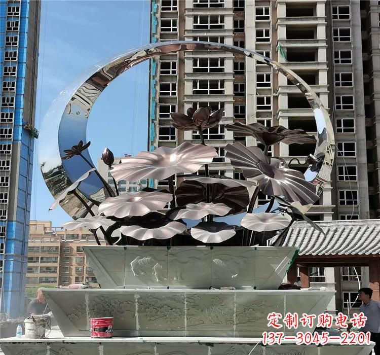 宁波不锈钢荷花雕塑把宁静的自然融入城市