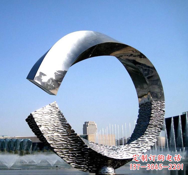 宁波不锈钢水景圆环雕塑艺术与美的结合