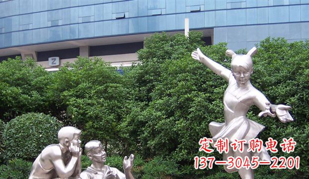 宁波不锈钢踢毽子儿童雕塑