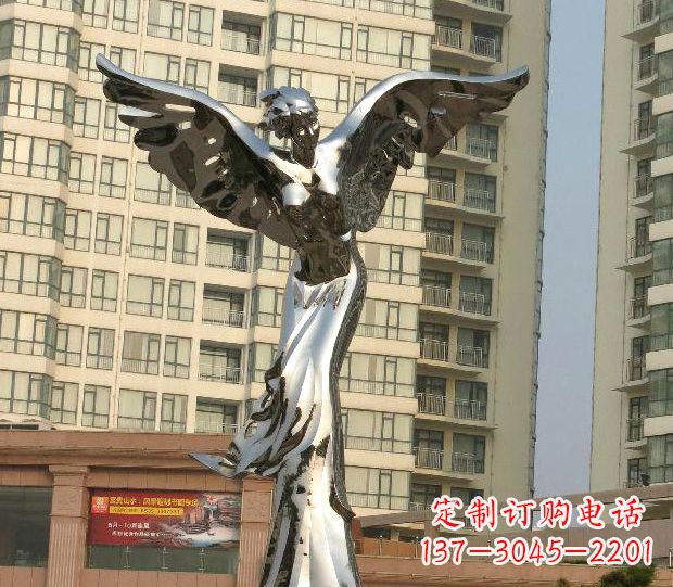 宁波不锈钢天使雕塑传递温暖的祝福