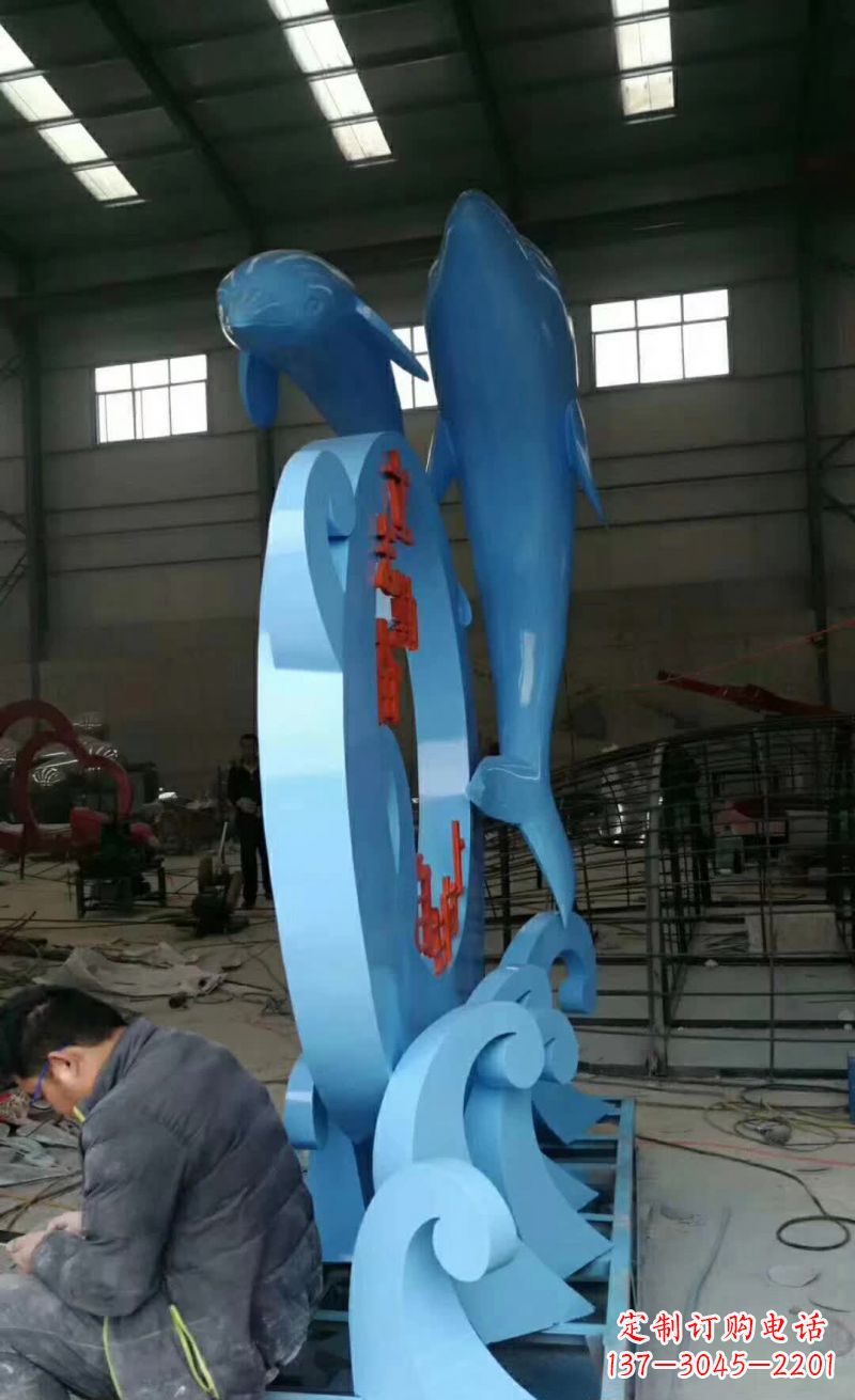 宁波不锈钢海豚雕塑精致优雅的艺术品