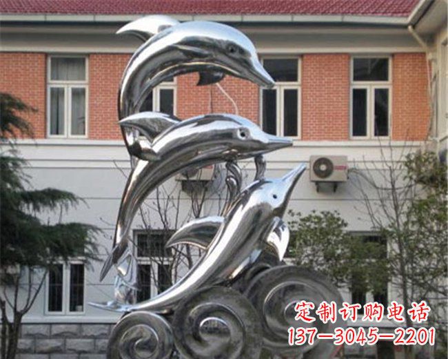 宁波不锈钢海豚雕塑跳跃的海洋精灵
